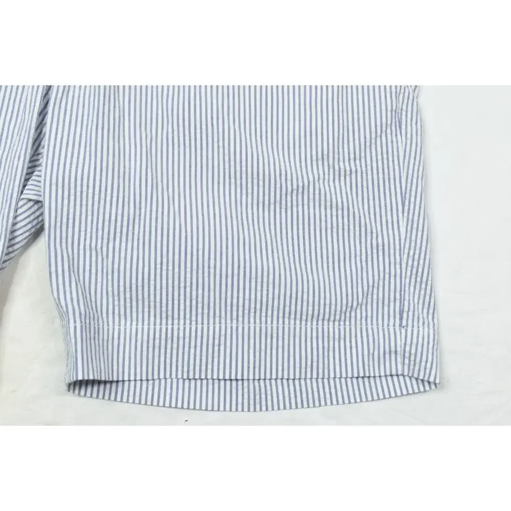Brooks Brothers Seersucker Shorts Mens 40 White Blue Striped Cotton Classic Fit